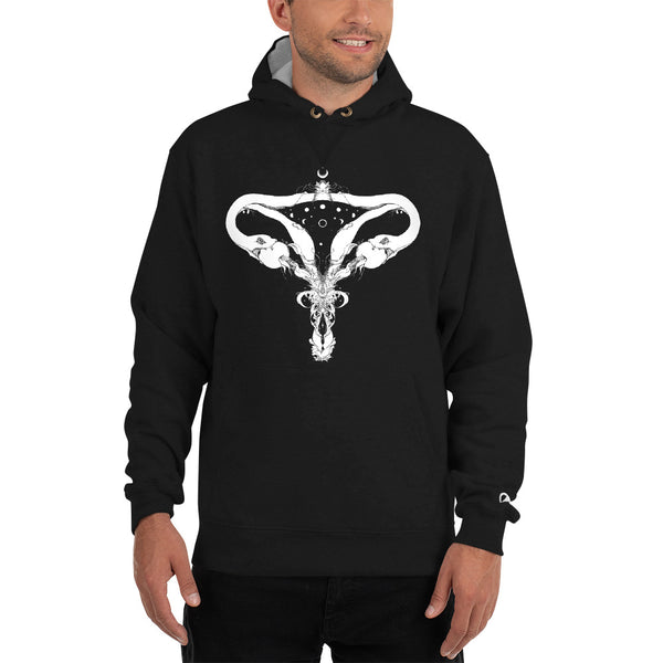 Snake Uterus Lilith, Hoodie, Black