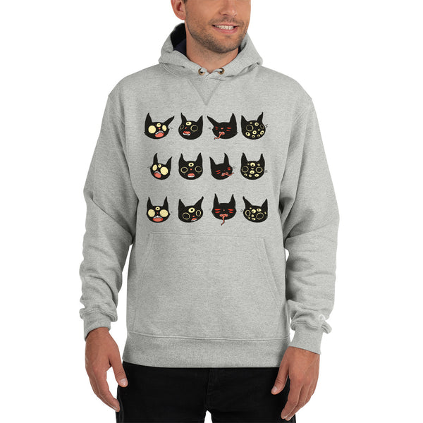 Weird Cats, Hoodie, Gray Light Steel