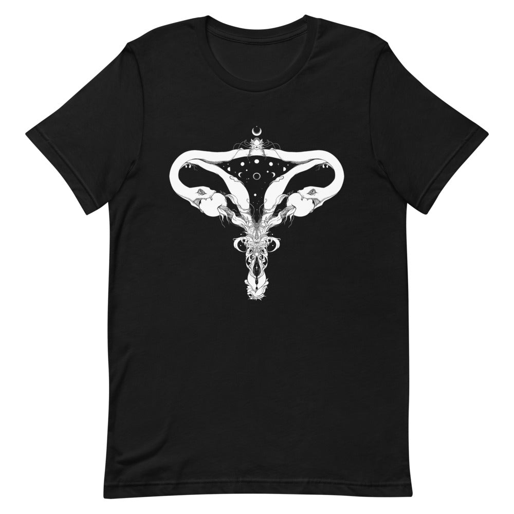 Snake Uterus Lilith, Unisex T-Shirt, Black