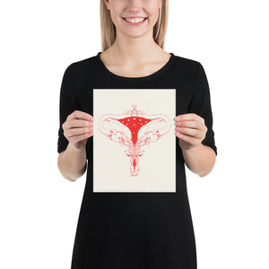 Snake Uterus Lilith, Outlines, Matte Art Print Poster