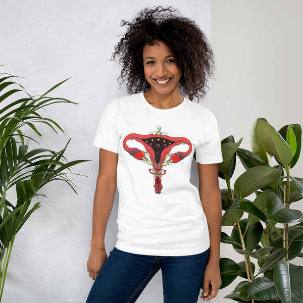 Snake Uterus Lilith, Unisex T-Shirt, White