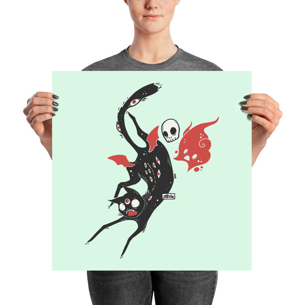 Kuro Black Cat Matte Art Print Poster
