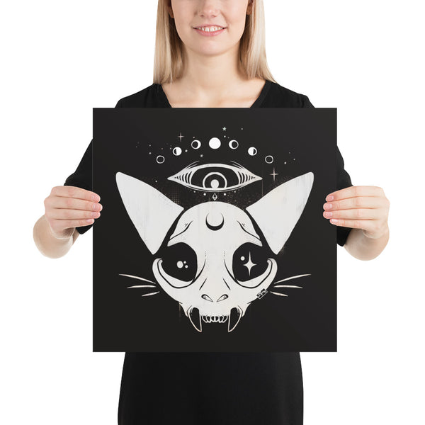 Cat Skull, Matte Art Print Poster