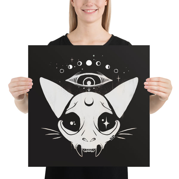 Cat Skull, Matte Art Print Poster