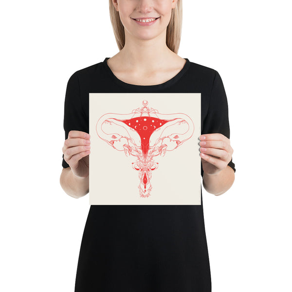 Snake Uterus Lilith, Outlines, Matte Art Print Poster