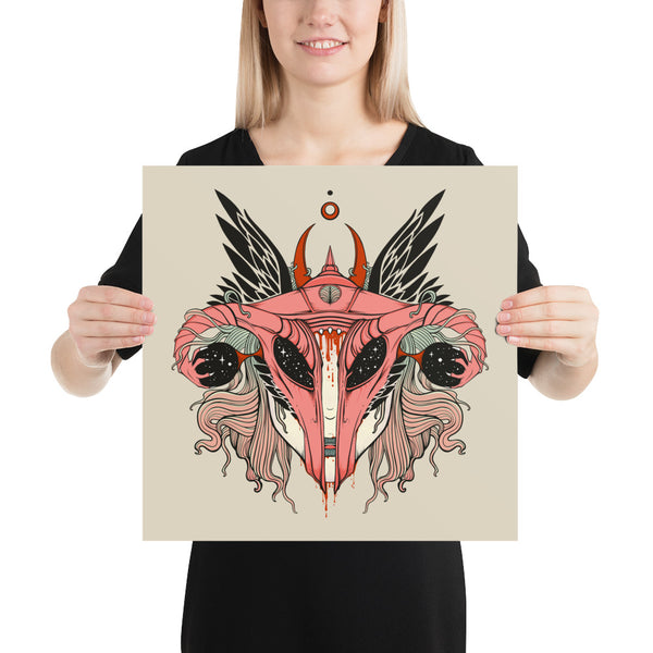 Uterus Shieldmaiden, Matte Art Print Poster