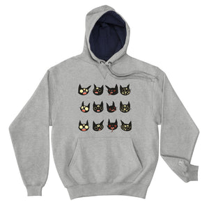 Weird Cats, Hoodie, Gray Light Steel