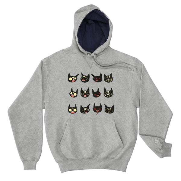 Weird Cats, Hoodie, Gray Light Steel