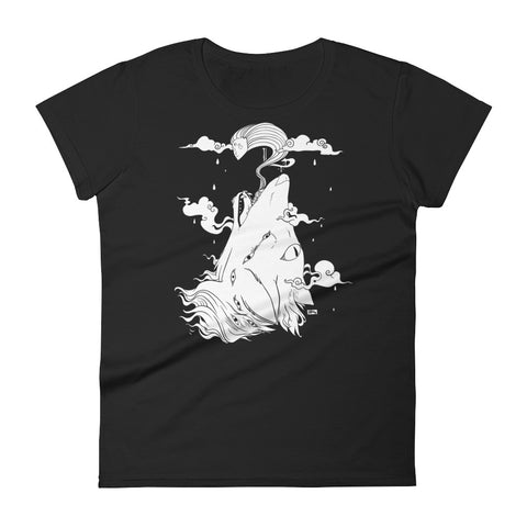 Wolf & Ghost, Ladies T-Shirt, Black