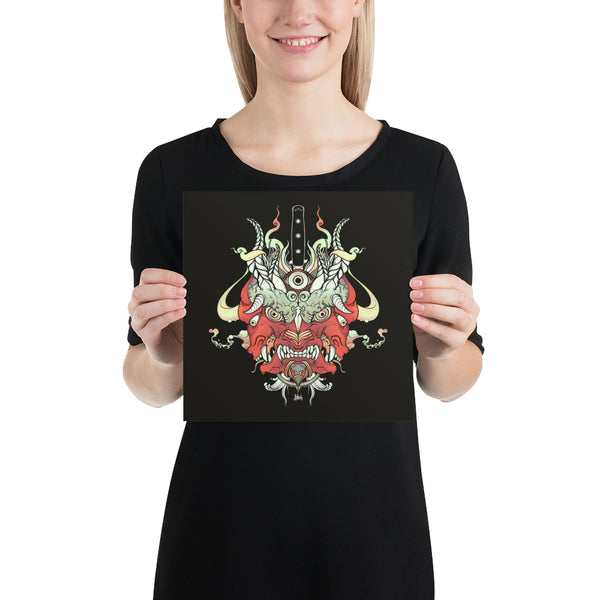 Oni Demon Face, Matte Art Print Poster