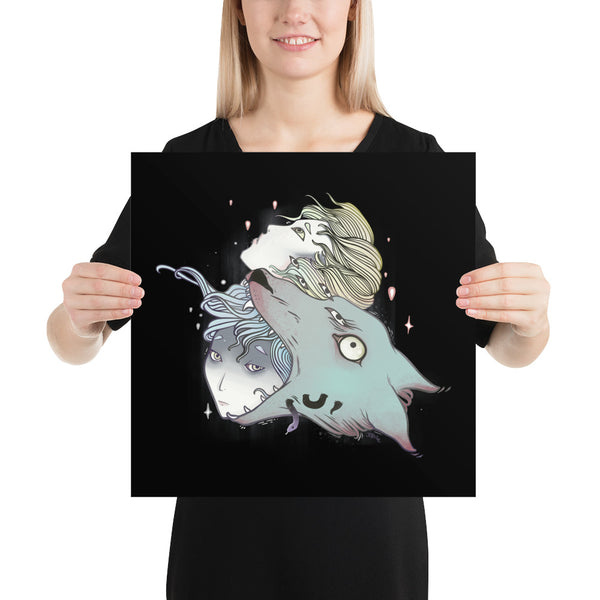Wolf & Girls, Matte Art Print Poster