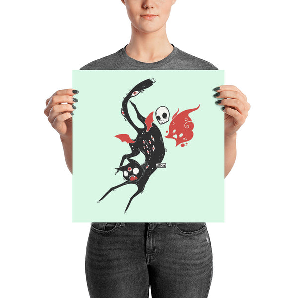 Kuro Black Cat Matte Art Print Poster