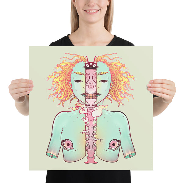 Skeleton Girl, Matte Art Print Poster