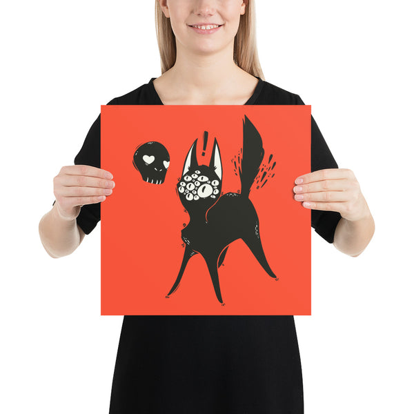 Many Eyed Cat, Matte Art Print Poster