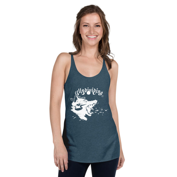 Wolf, Ladies Racerback Tank Top, Indigo