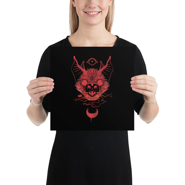 Vampire Bat Art Print, Goth Wall Art