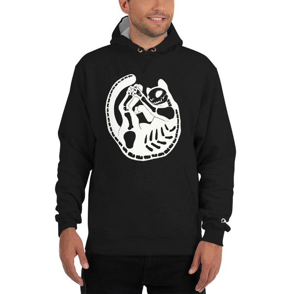 Skeleton Cat, Hoodie, Black