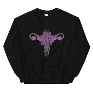 Death Metal Uterus, Unisex Sweatshirt, Black