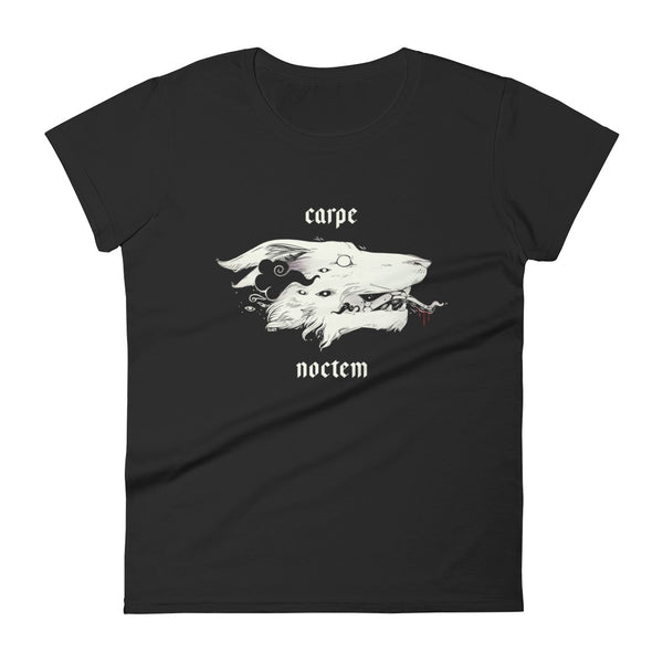 Carpe Noctem Wolf, Ladies T-Shirt, Black