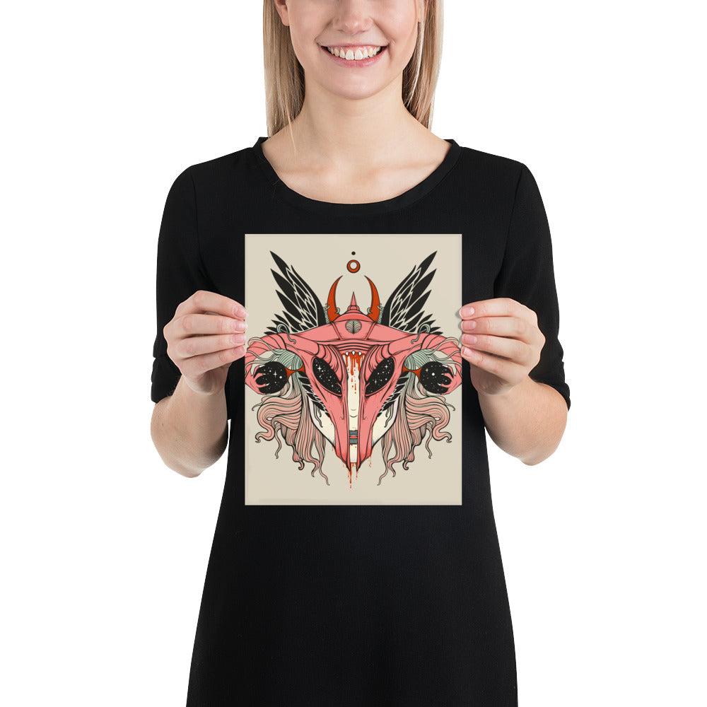 Uterus Shieldmaiden, Matte Art Print Poster