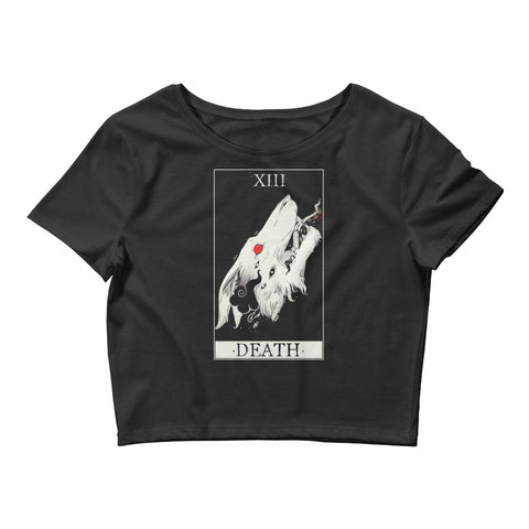 Wolf Death Tarot Card, Women’s Crop Top