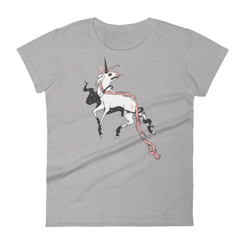 Strange Unicorn, Ladies T-Shirt, Heather Grey