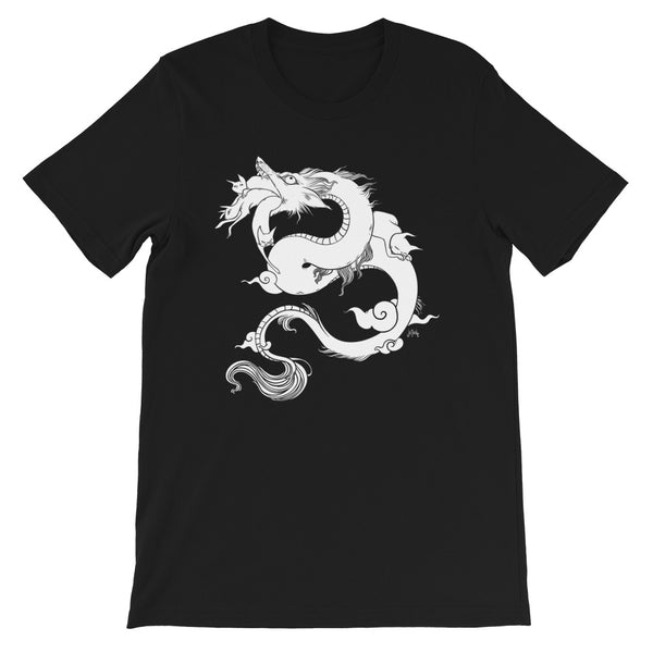 Dragon With Cats, Unisex T-Shirt, Black