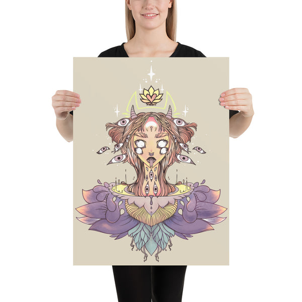 Sacred Lotus Creature, Matte Art Print Poster