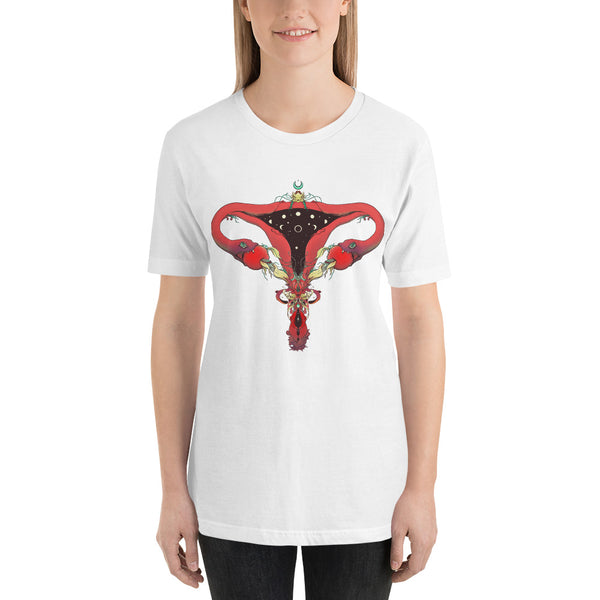 Snake Uterus Lilith, Unisex T-Shirt, White