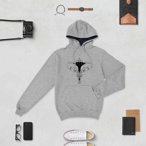 Snake Uterus Lilith, Hoodie, Gray Light Steel