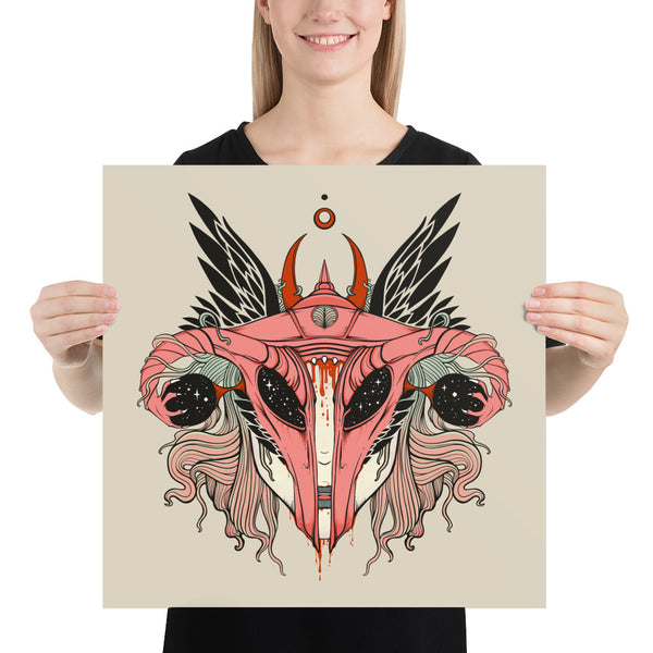 Uterus Shieldmaiden, Matte Art Print Poster