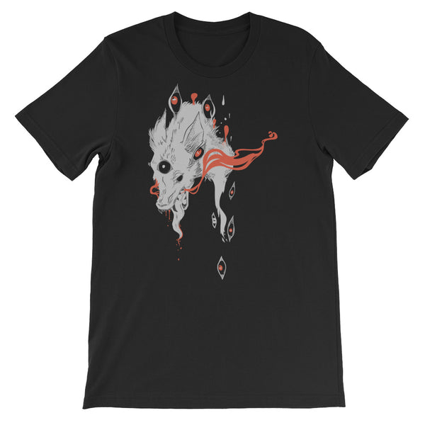 Magic Wolf With Third Eye, Black Unisex T-Shirt