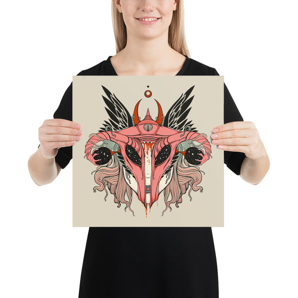 Uterus Shieldmaiden, Matte Art Print Poster