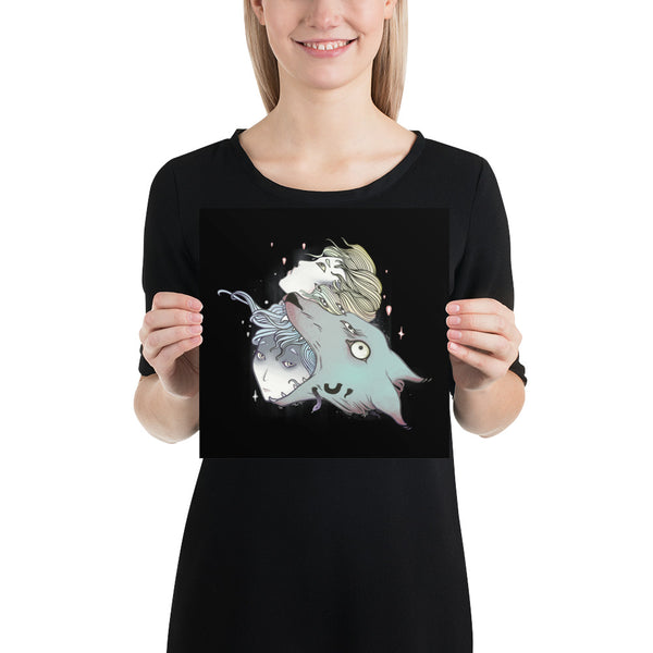 Wolf & Girls, Matte Art Print Poster
