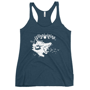 Wolf, Ladies Racerback Tank Top, Indigo