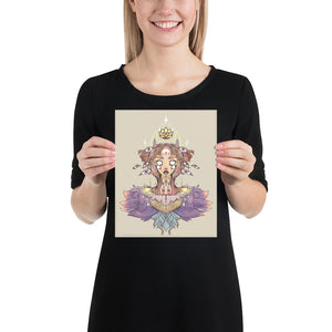 Sacred Lotus Creature, Matte Art Print Poster