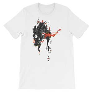 Magic Wolf With Third Eye, White Unisex T-Shirt