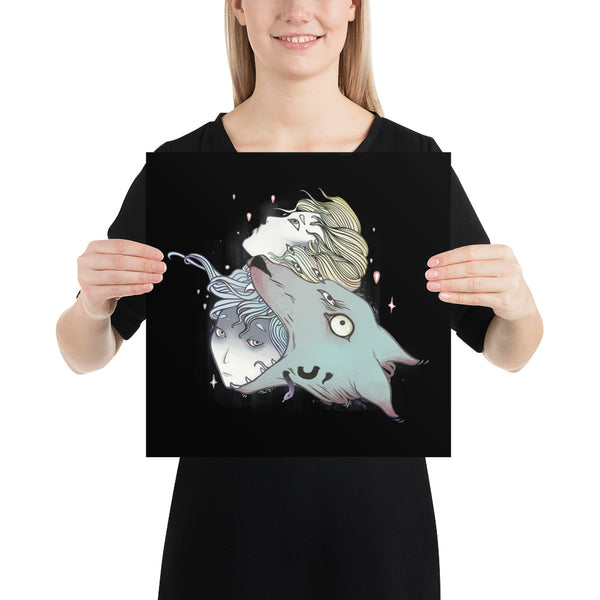 Wolf & Girls, Matte Art Print Poster