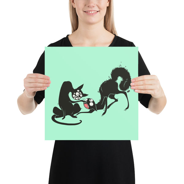 Two Strange Cats, Matte Art Print Poster