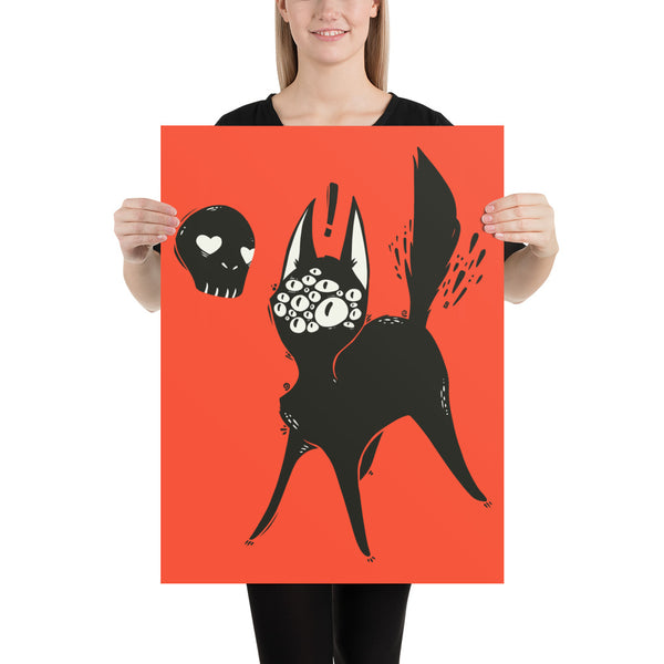 Many Eyed Cat, Matte Art Print Poster