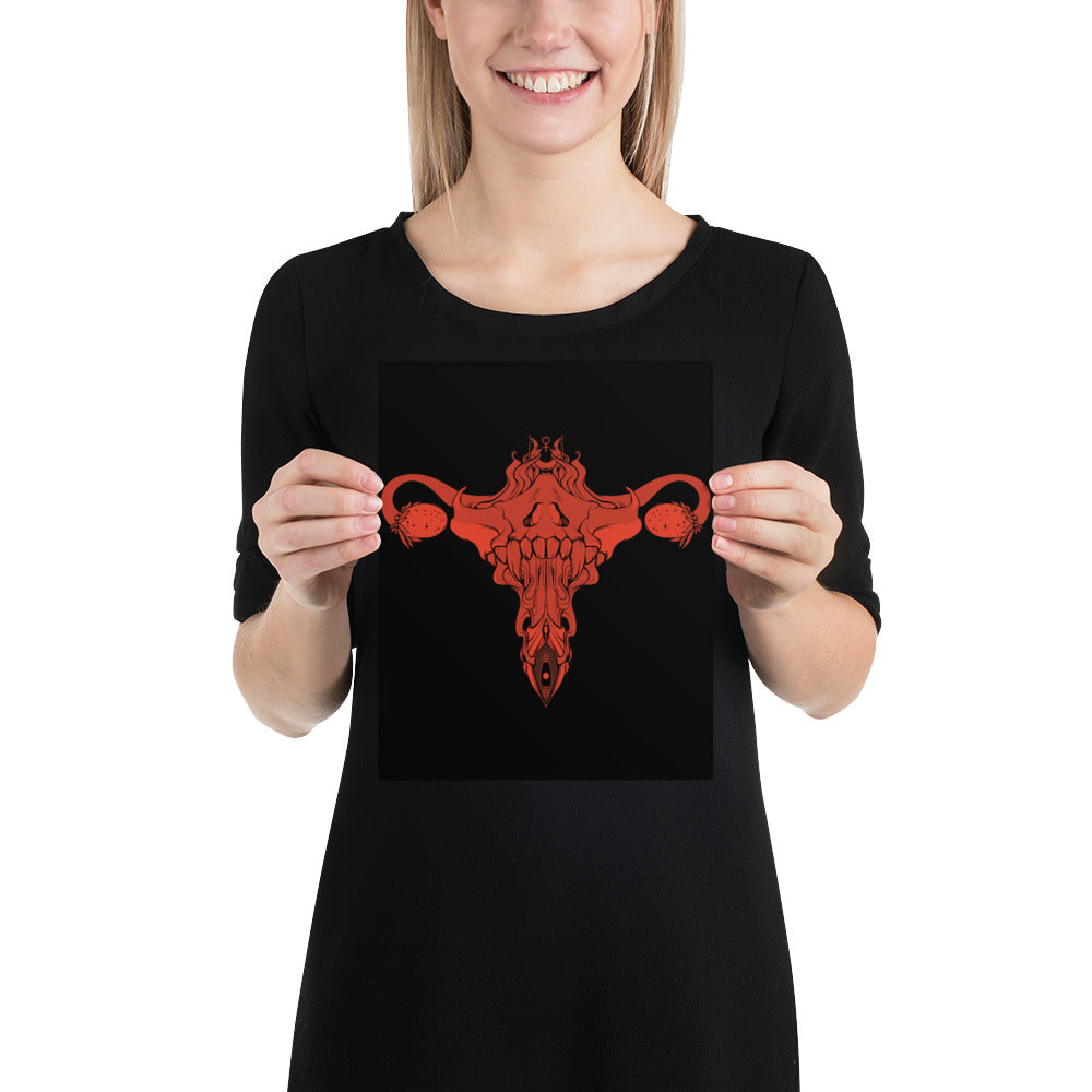 Death Metal Uterus, Matte Art Print Poster