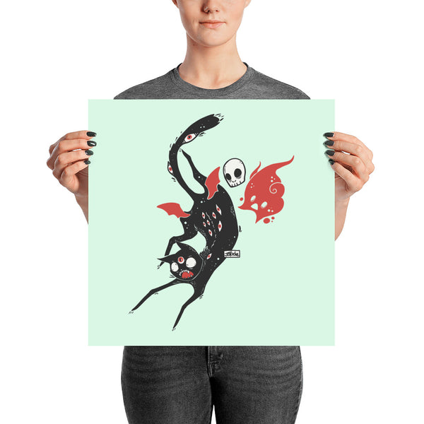 Kuro Black Cat Matte Art Print Poster