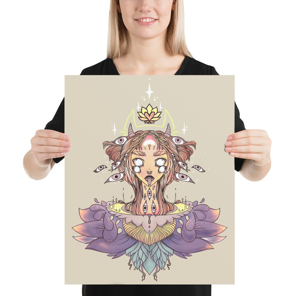 Sacred Lotus Creature, Matte Art Print Poster