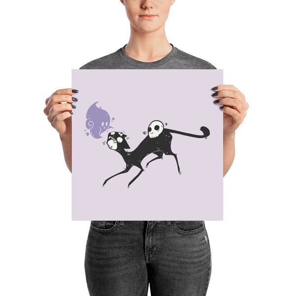 Kuro Cat Purple Matte Art Poster