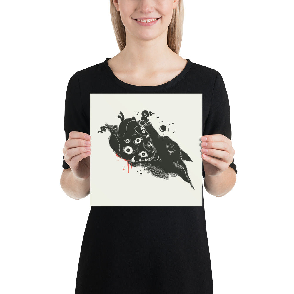 Wolf And Heart, Matte Art Print Poster