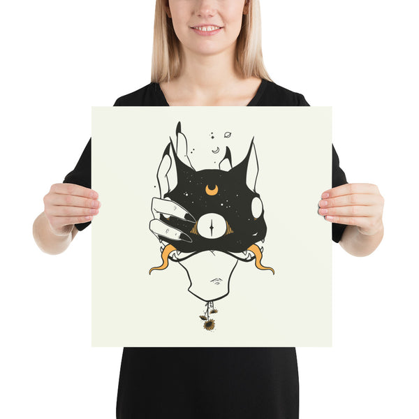 Two Headed Cat, Matte Art Print Poster