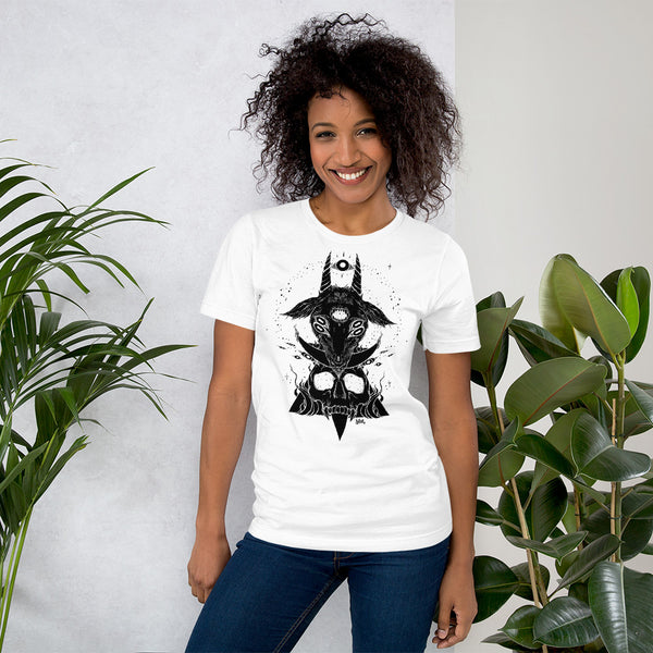 Goat & Skull, Unisex T-Shirt, White