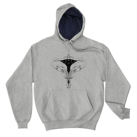 Snake Uterus Lilith, Hoodie, Gray Light Steel
