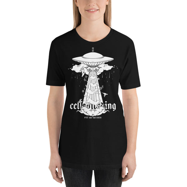 UFO & Cats, Unisex T-Shirt, Black