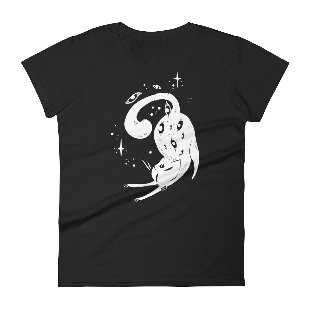 Cat, Ladies T-Shirt, Black